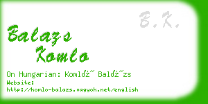 balazs komlo business card